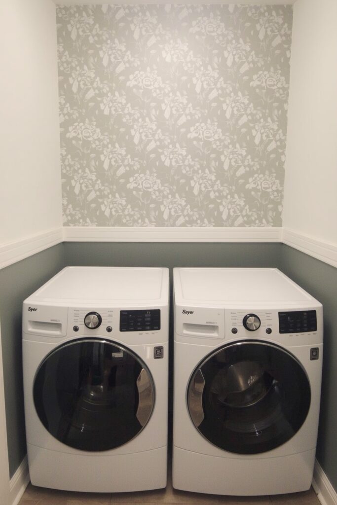 Stencil a Pattern Behind Machines for Accent Wall
