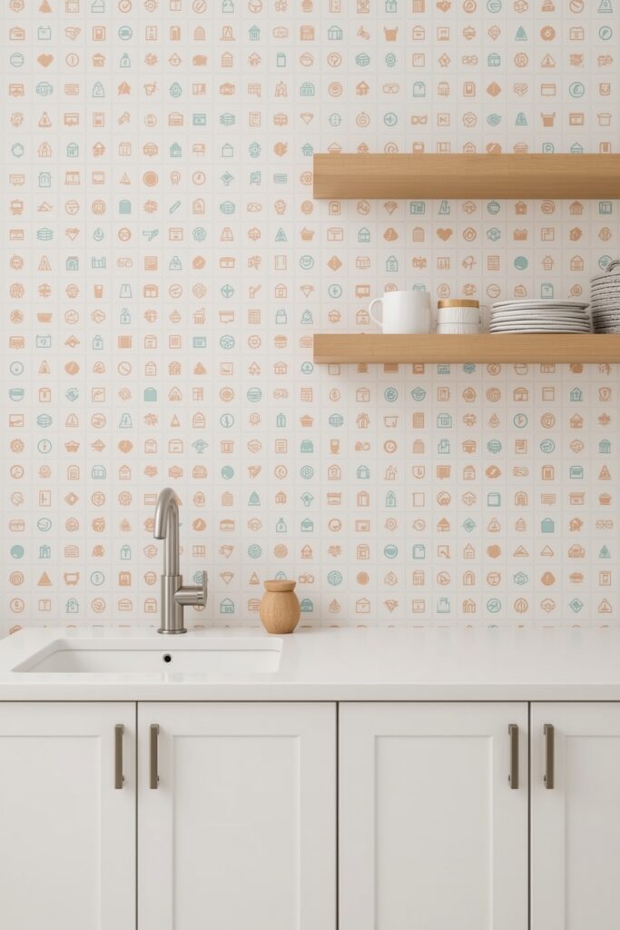 Pastel Grid of Laundry Symbols


