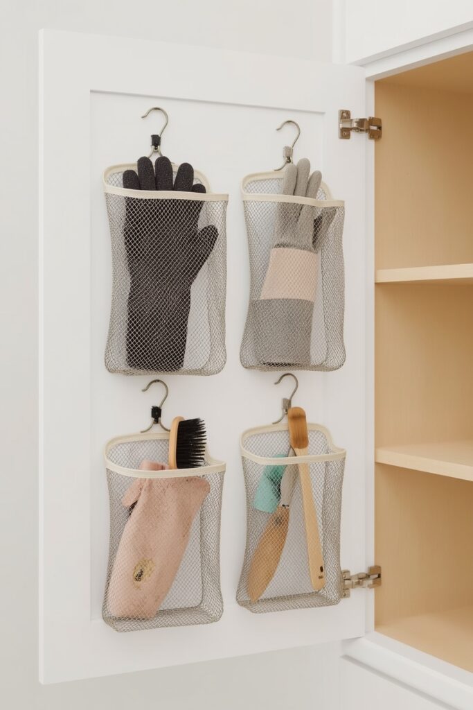 Mount Cabinet Doors with Extra Pockets or Clips
