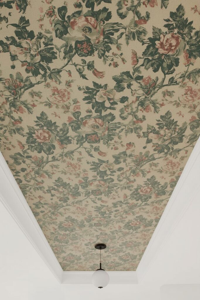 Wallpaper Just the Ceiling with Vintage Pattern


