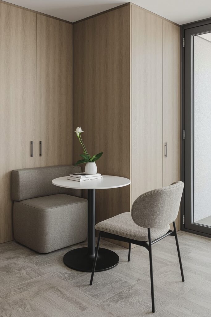 C-Shaped Chair That Slides Into Table