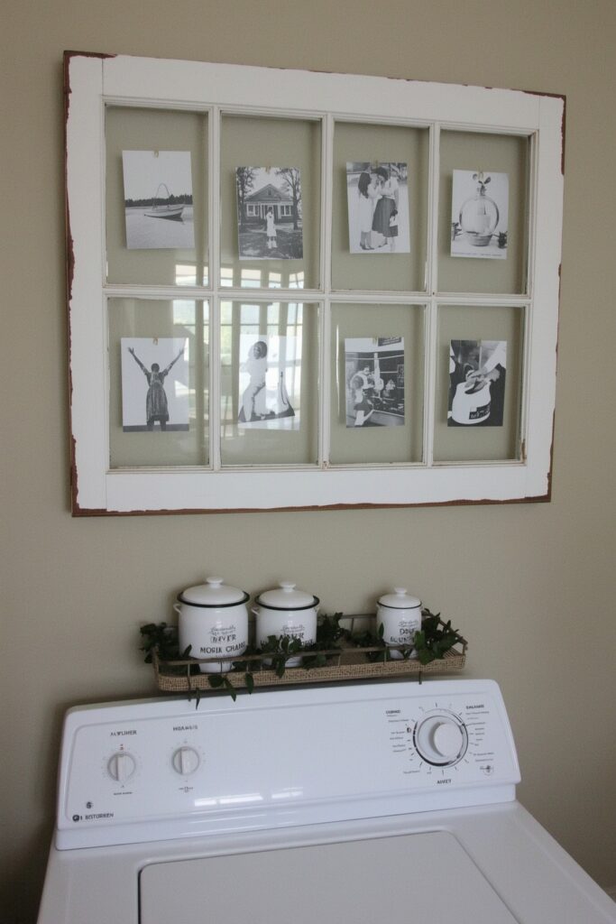 Salvaged Window Frame Wall Decor



