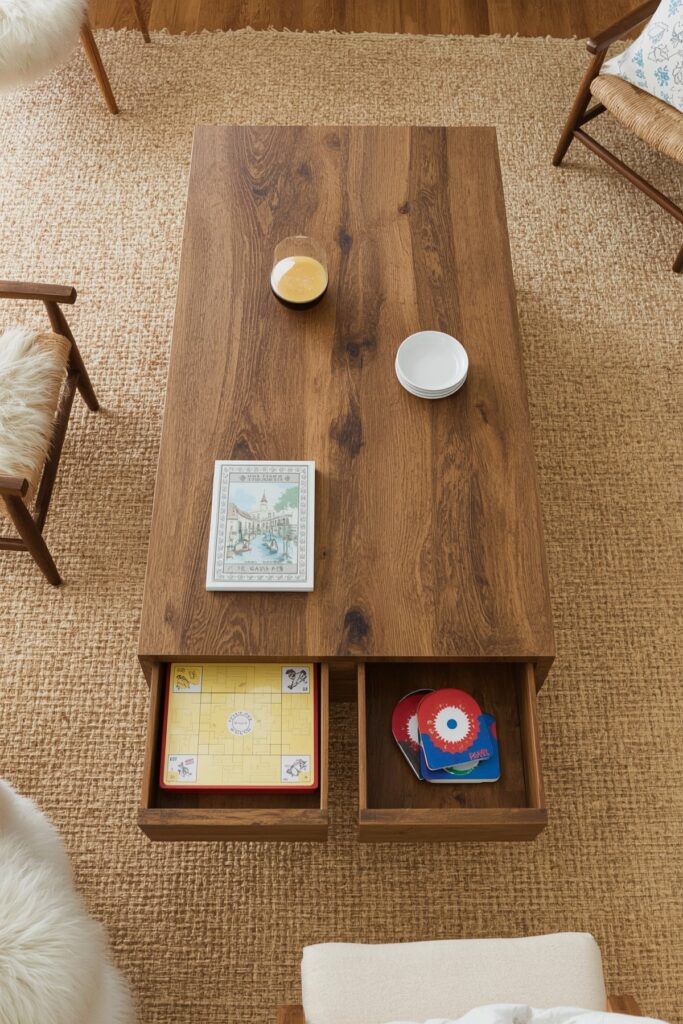 DIY Coffee Table with Hidden Drawers