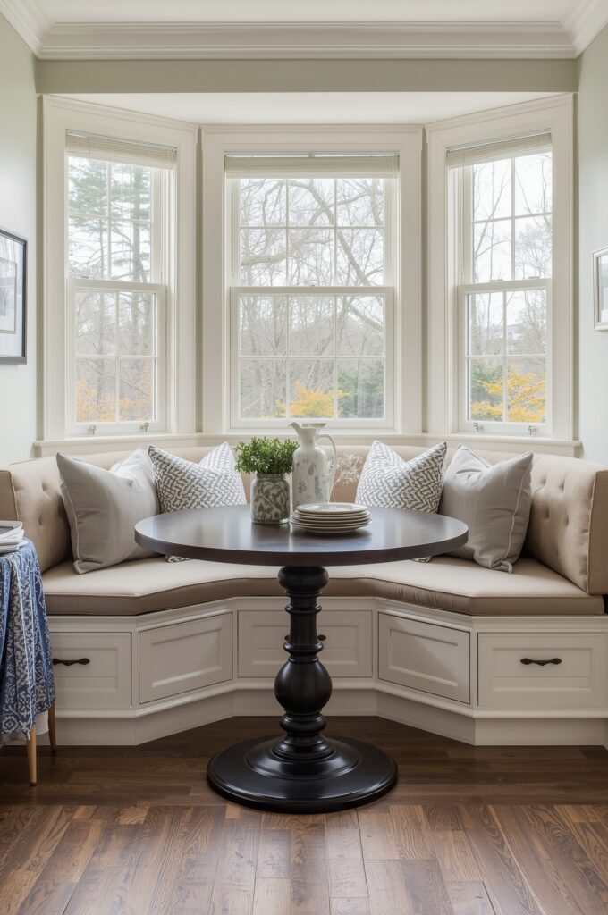 Built-In Bench Along Bay Window