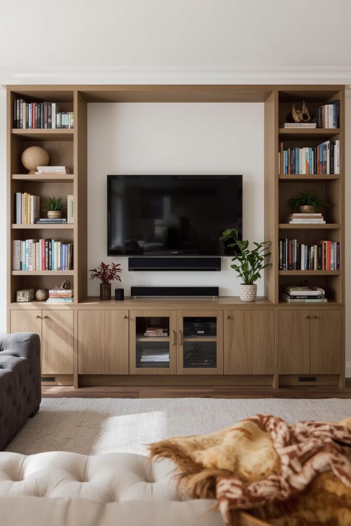 Dual-Purpose TV Stand with Bookshelves