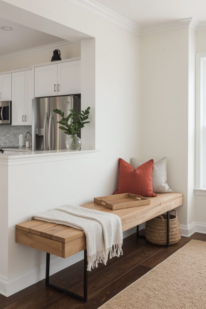 Ledge Bench Between Two Rooms