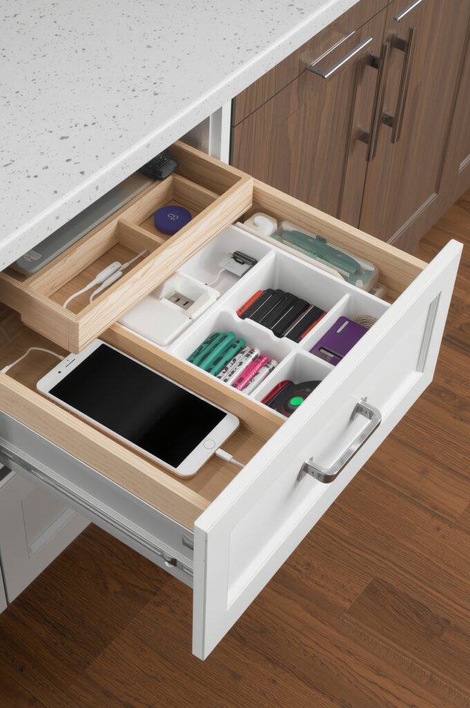 Hidden Charging Station Inside a Drawer