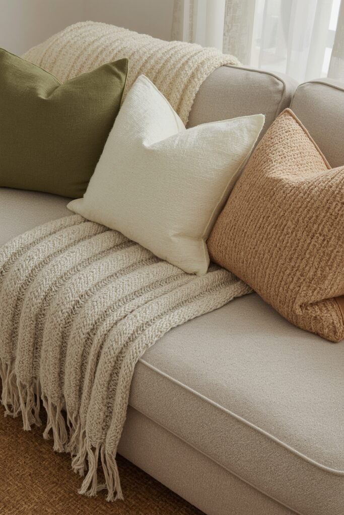 Soft Throws and Textured Pillows