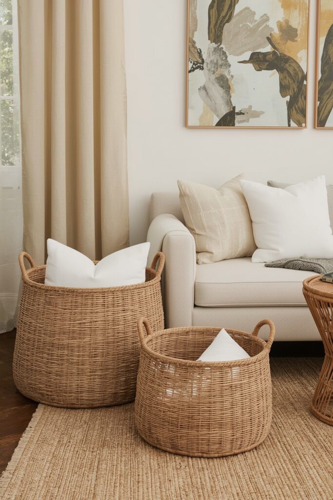 Decorative Baskets as Visual Storage