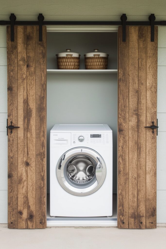 Compact Outdoor Cabinet with Barn Doors


