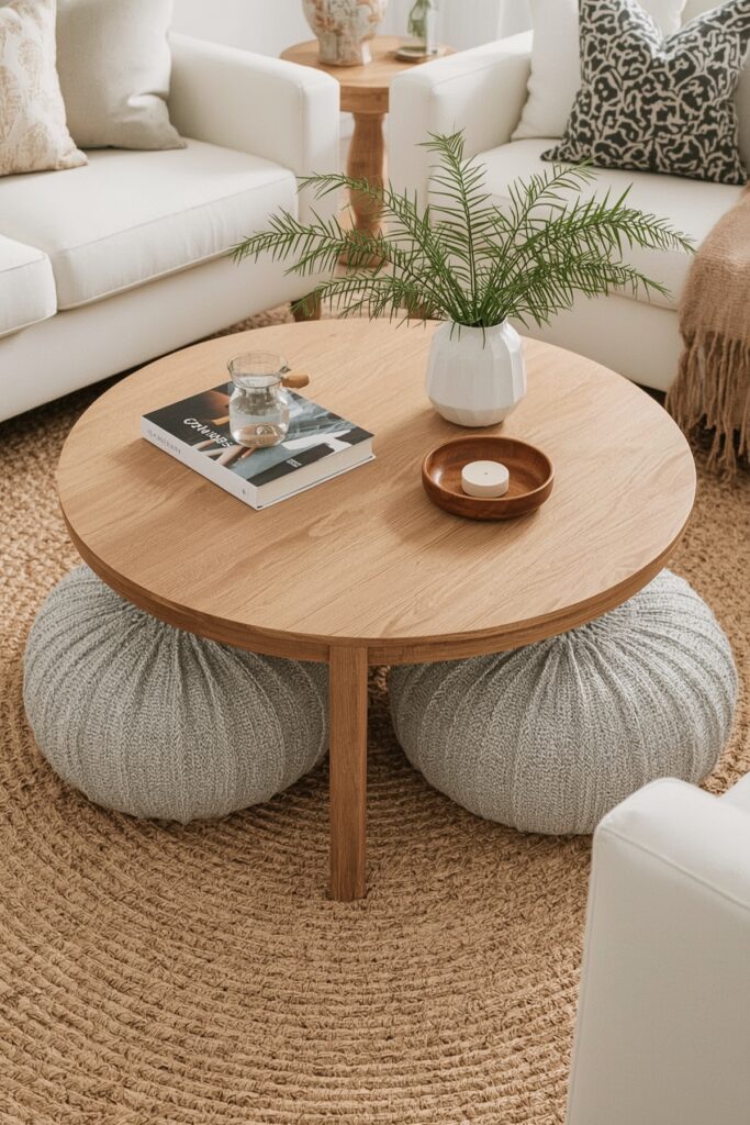 Poufs That Slide Under Coffee Table