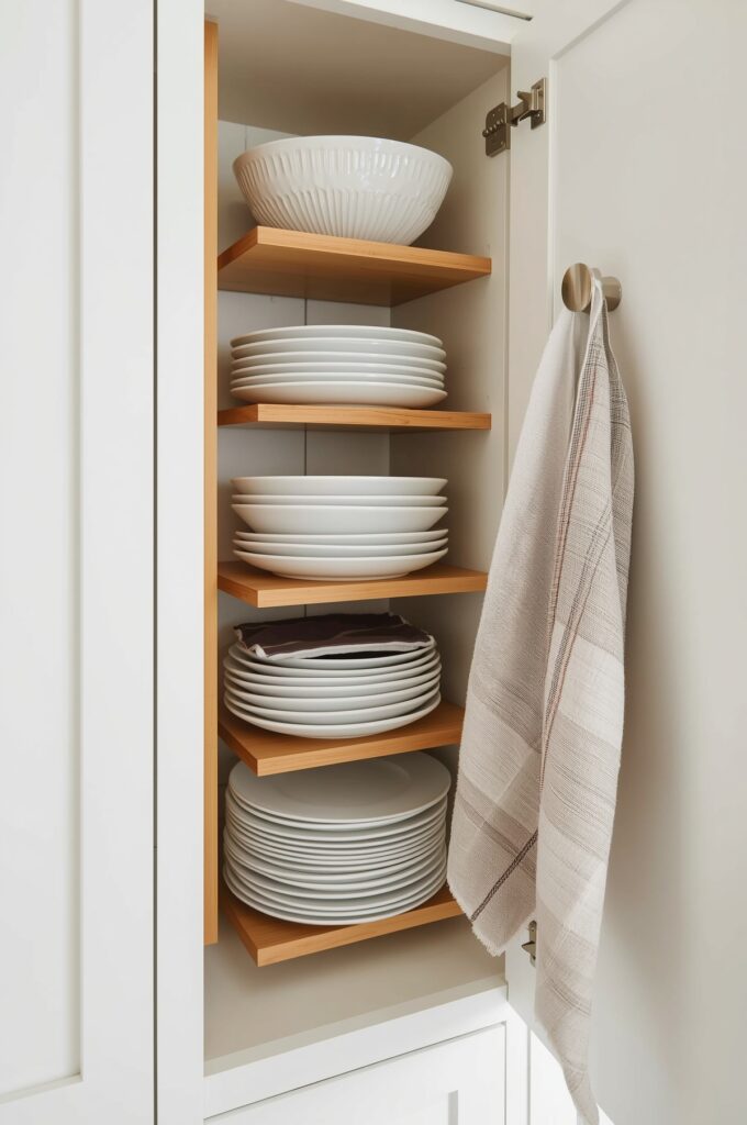 Vertical Plate Racks to Save Cabinet Space