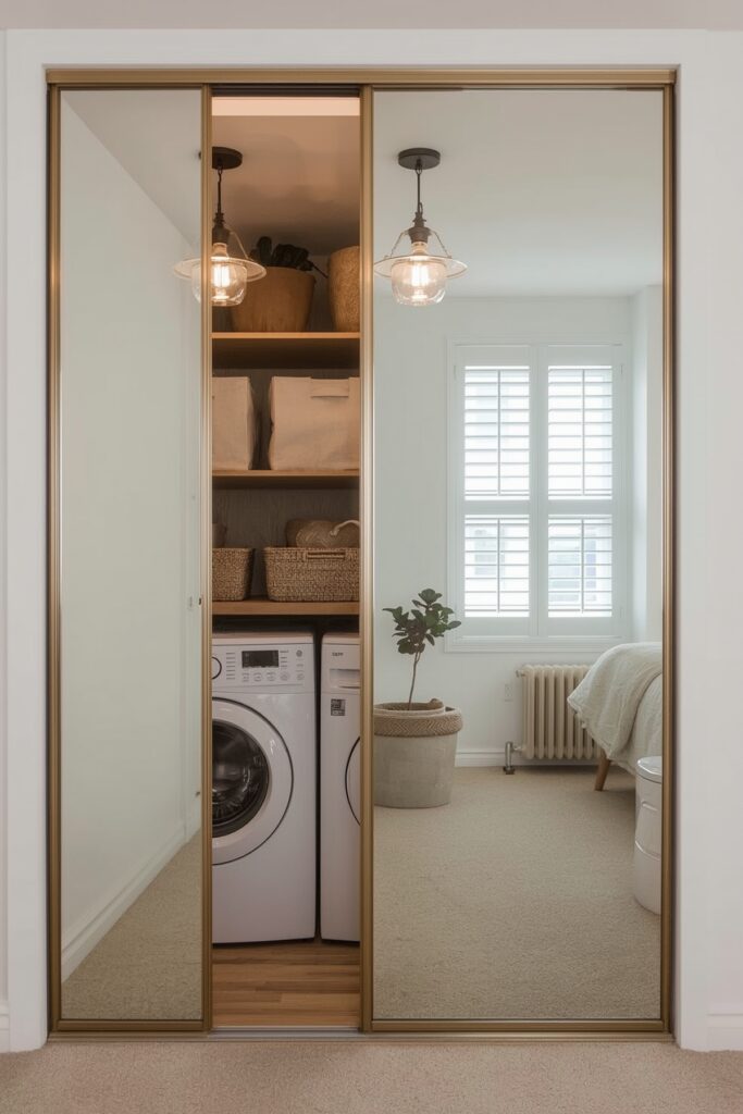 Full-Length Mirror Doors to Double as Dressing Space