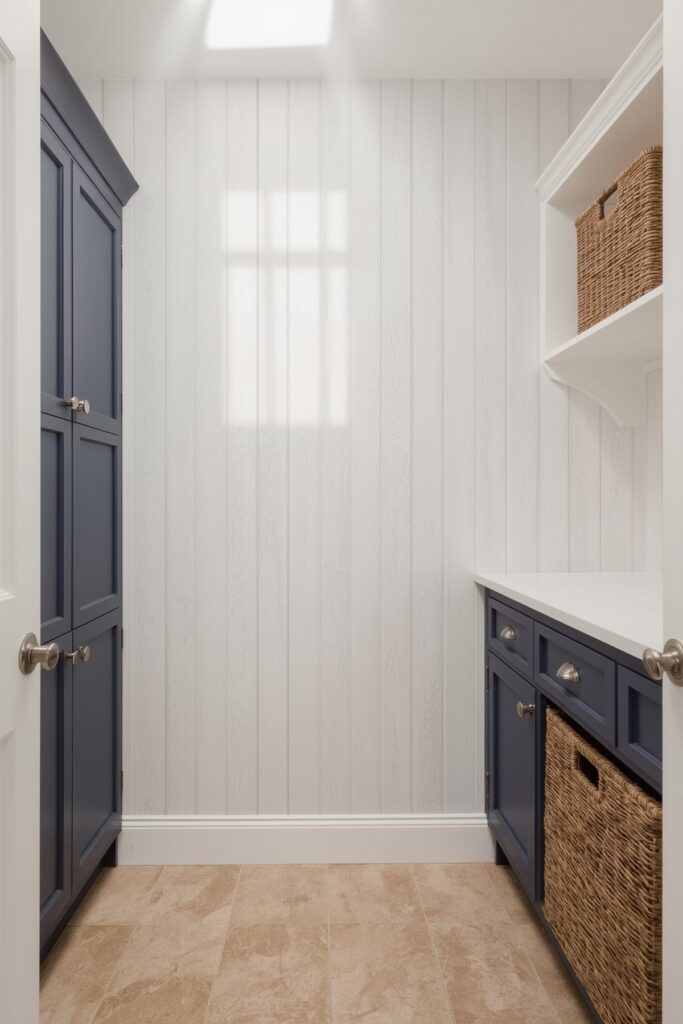 Whitewashed Woodgrain Paneling



