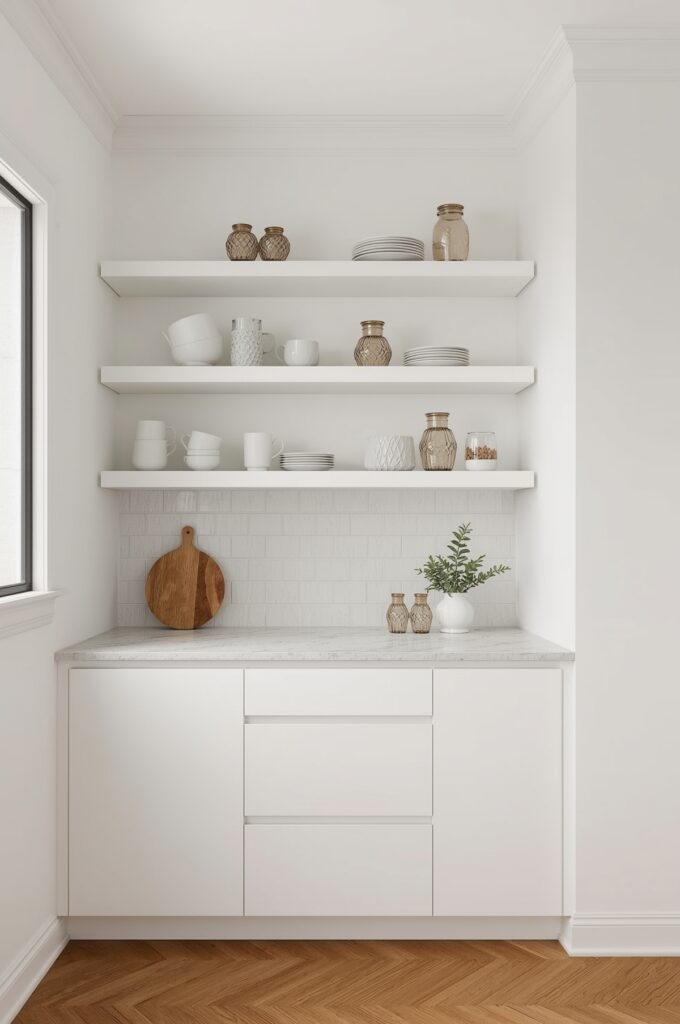 Floating Shelves Above the Counter