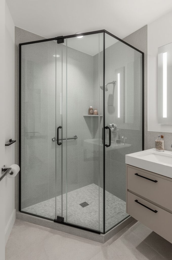 Frameless Glass Corner Shower