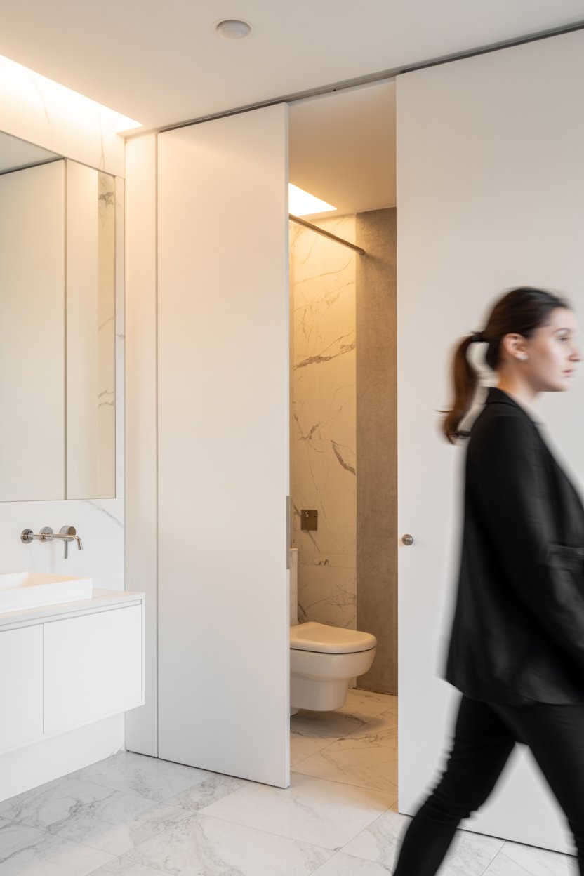 47 Small Space Saving Bathroom Door Ideas to Maximize Style and ...