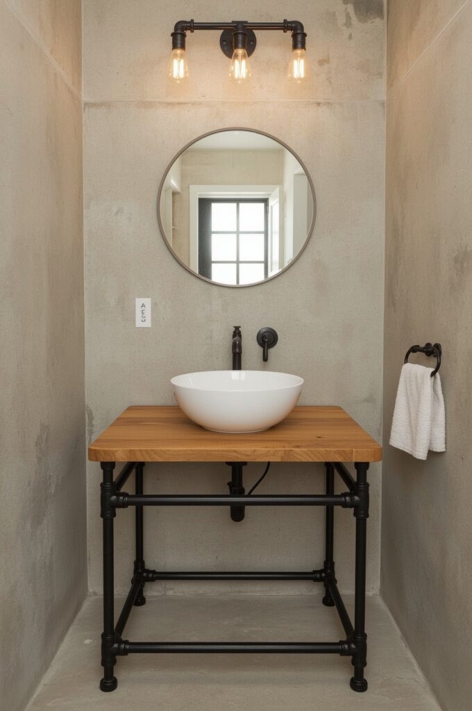 Industrial Pipe Base Vanity