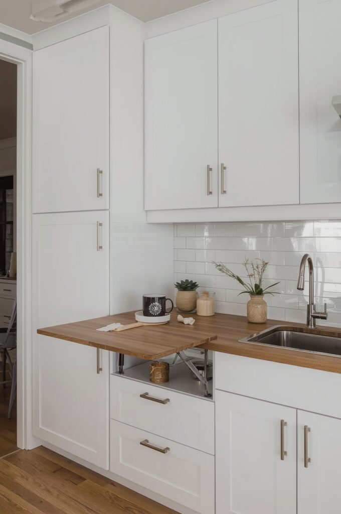 Kitchen with Pull-Down Wall Table