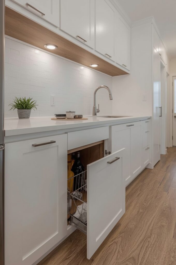 Narrow Pull-Out Trash Compartment