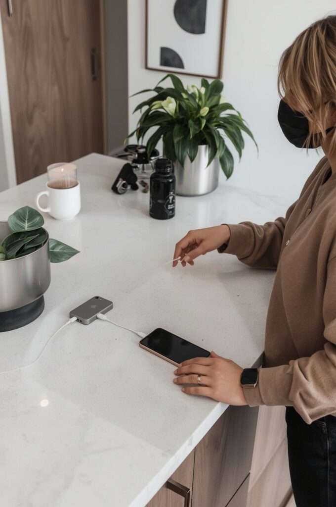 Countertop with Built-in Charging Station