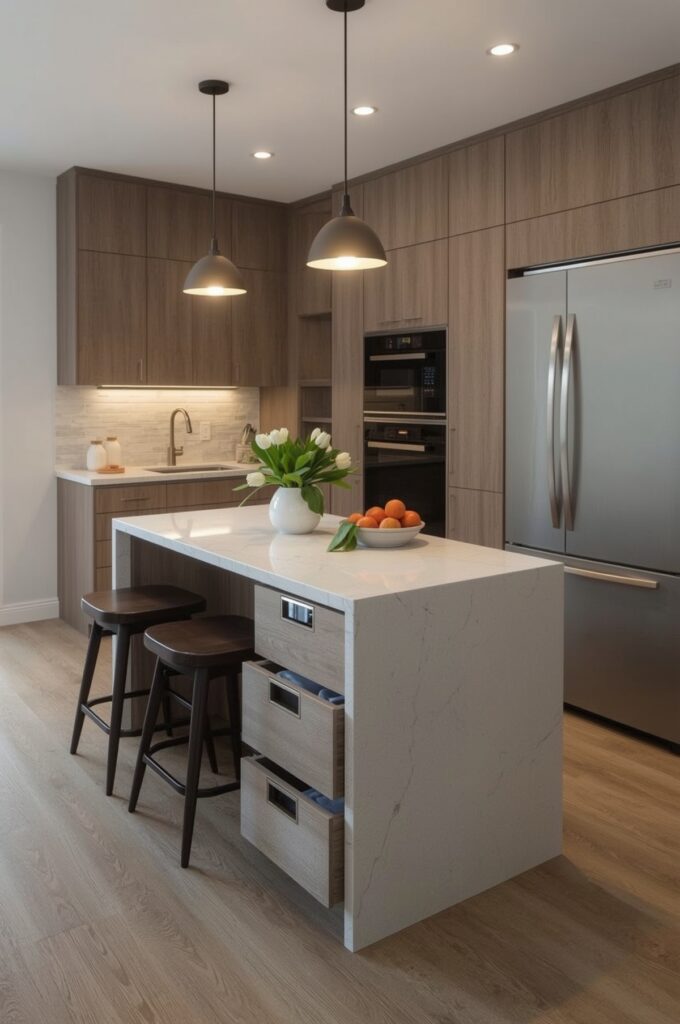 Dining Island with Storage Drawers