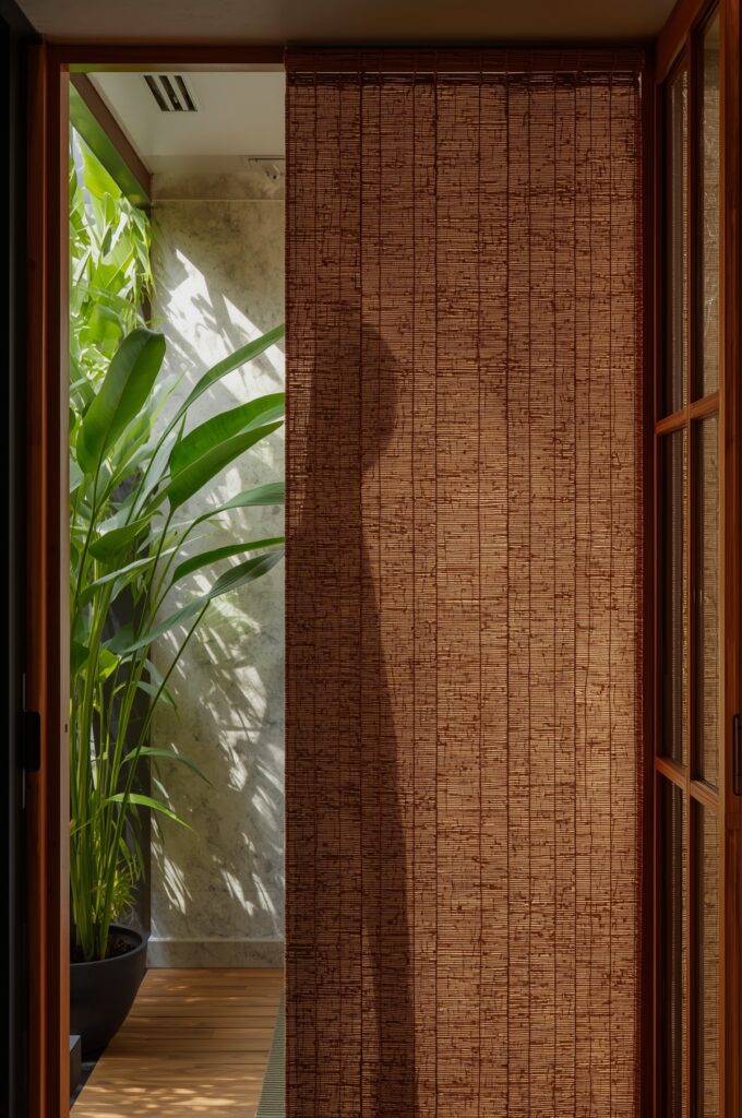 Bamboo Roll-Up Curtains