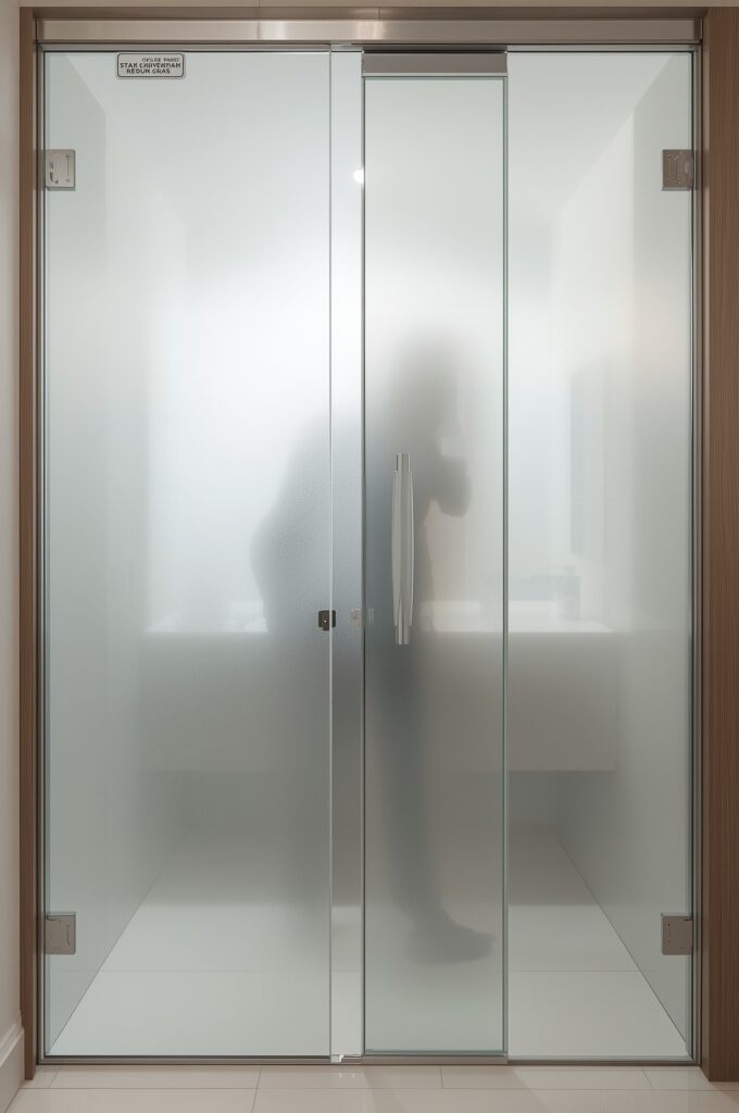 Transparent Glass Doors with Privacy Film