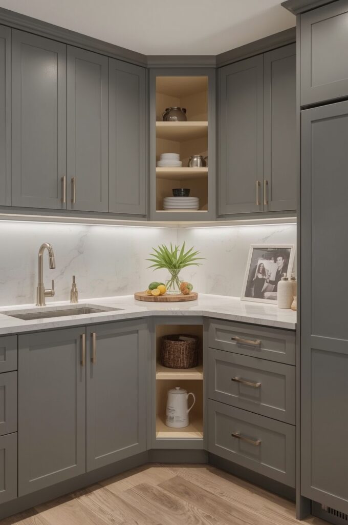 L-Shaped Layout with Corner Storage