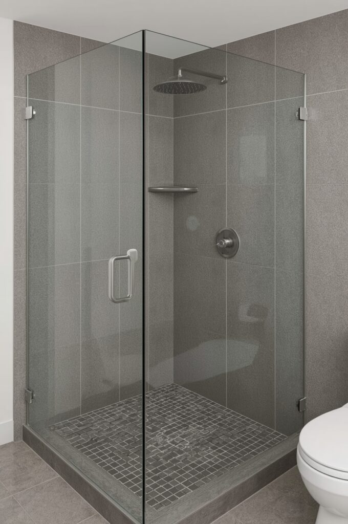 Corner Shower with Rainfall Showerhead