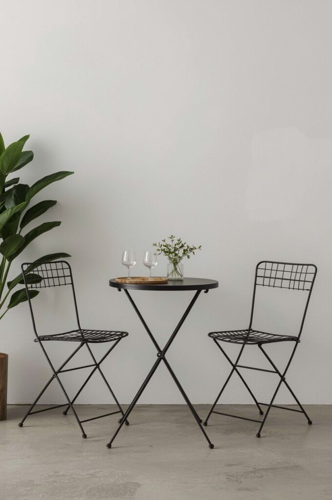 Minimalist Metal Bistro Set