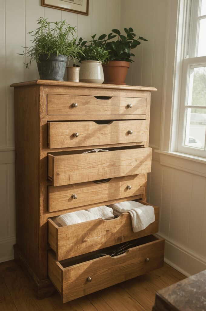 Repurposed Vintage Dresser for Storage