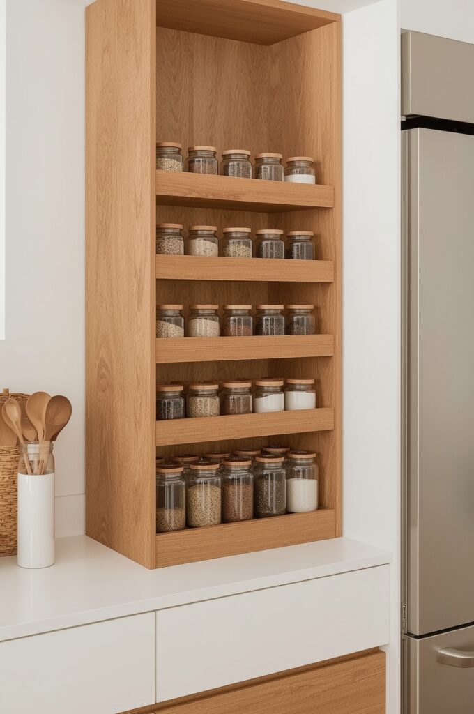 Countertop with Tiered Spice Rack