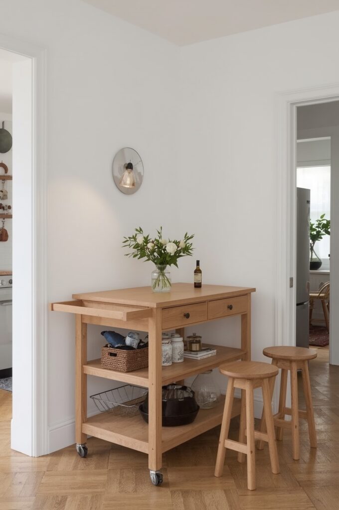 Rolling Kitchen Cart with Seating