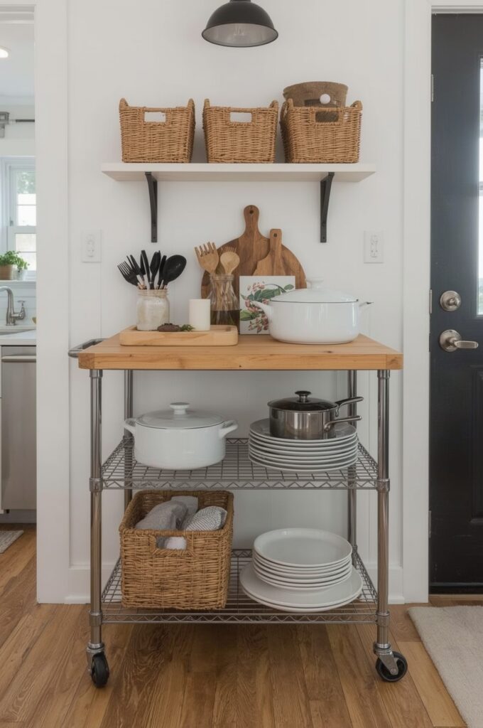 Multipurpose Kitchen Cart with Shelves