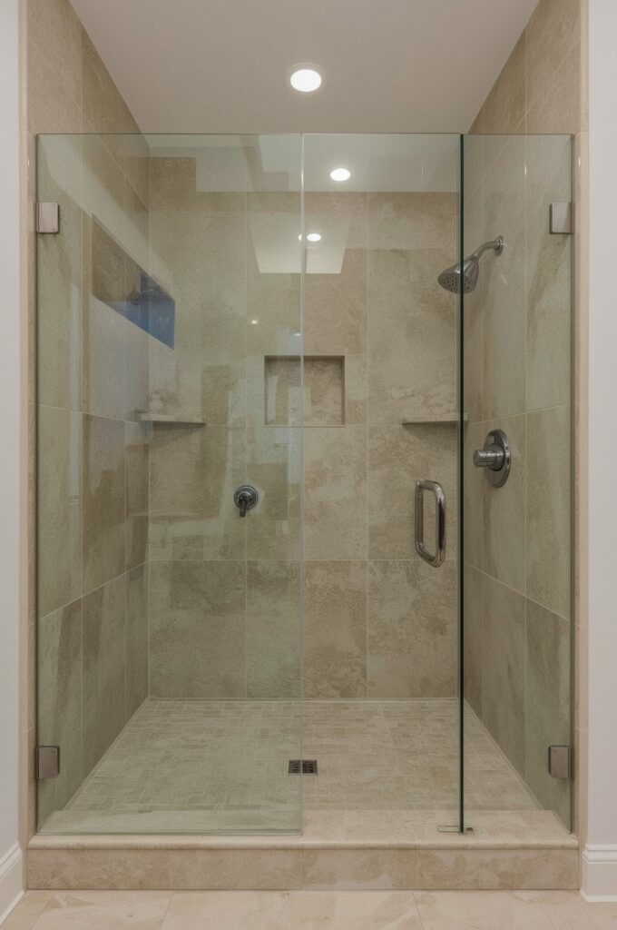 Recessed Shampoo Ledges in Shower Wall