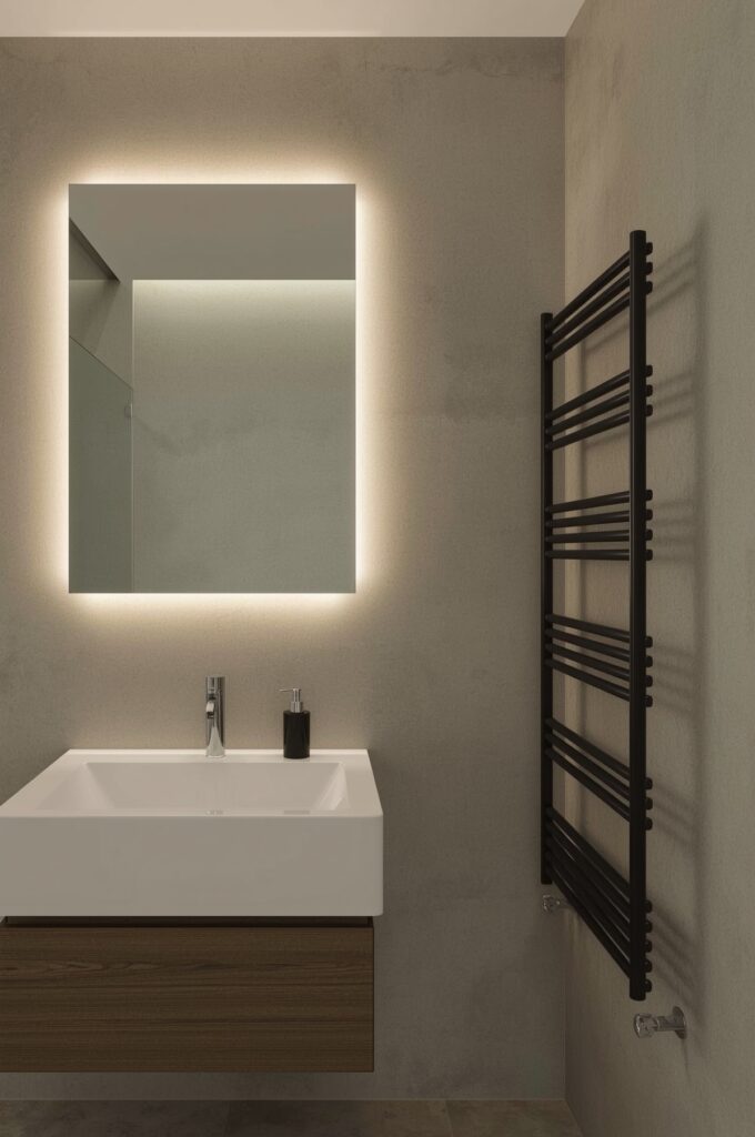Frameless Mirror with LED Backlight