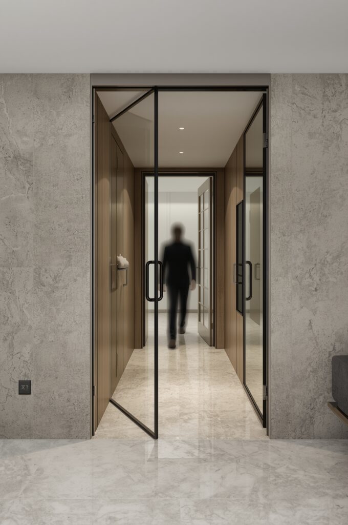 Frameless Hidden Pivot Doors