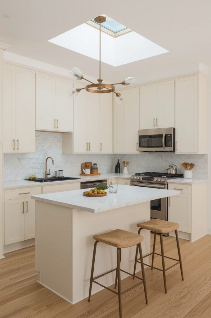 U-Shaped Kitchen with Compact Island Extension