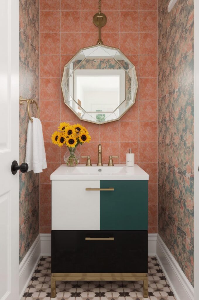 Color-Blocked Vanity for Depth Illusion