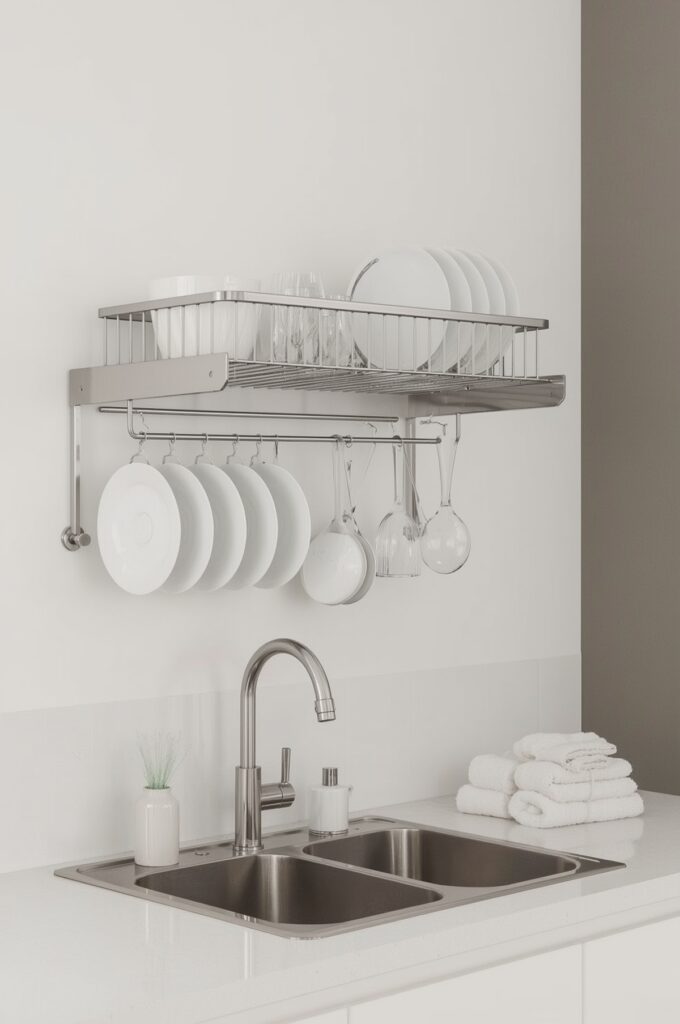 Wall-Mounted Foldable Dish Rack