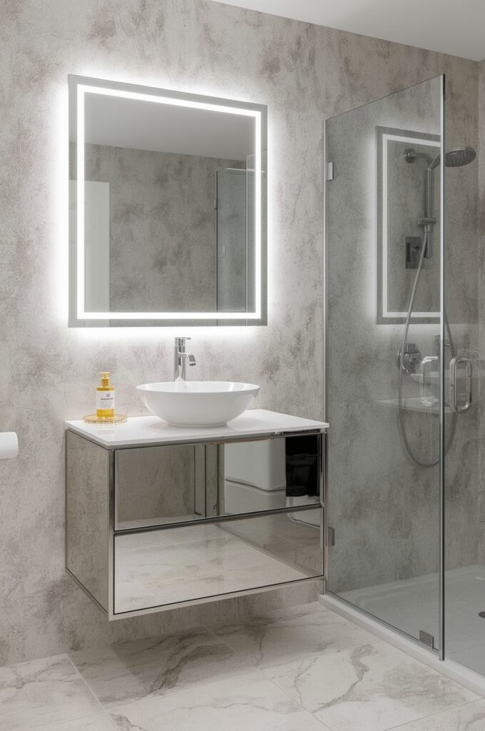 Mirrored Floating Vanity
