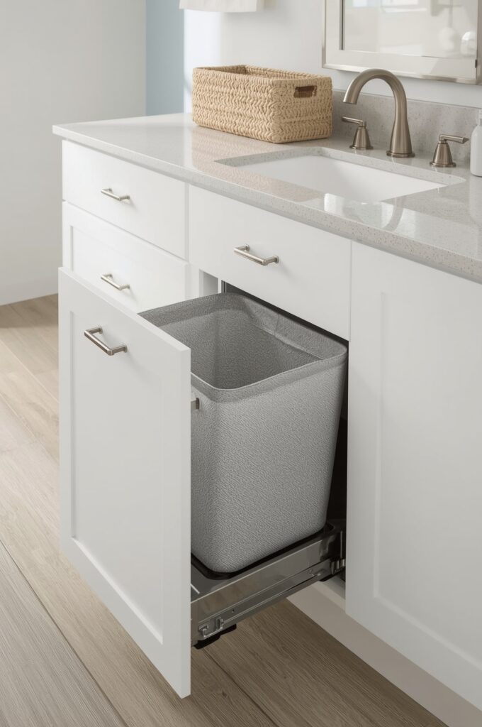 Hidden Laundry Hamper in Vanity