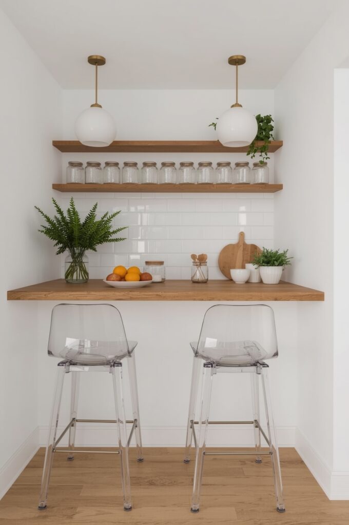 Transparent Bar Stools for Illusion of Space