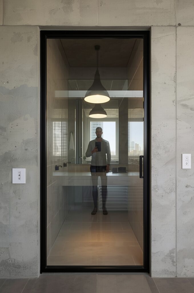 Narrow Steel-Framed Glass Doors