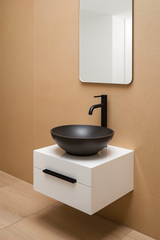 Wall-Mounted Drawer with Vessel Bowl