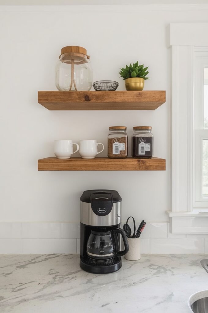 Compact Wall-Mounted Coffee Station