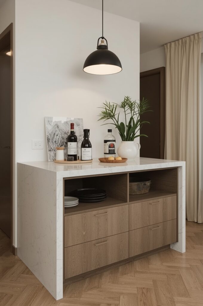 Raised Countertop with Hidden Storage
