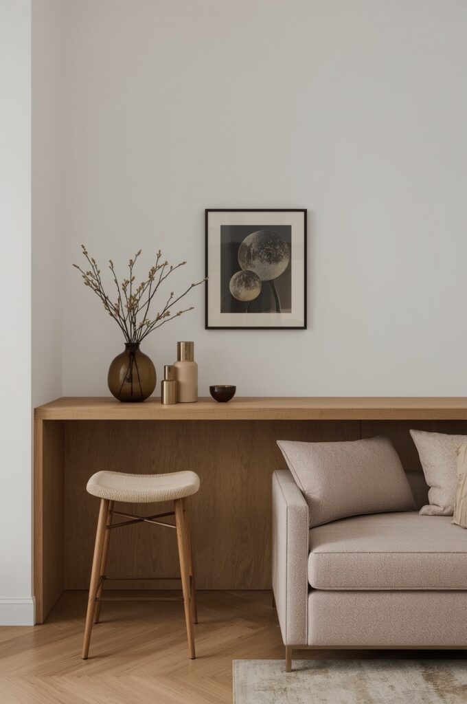 Slim Dining Bar Behind Sofa