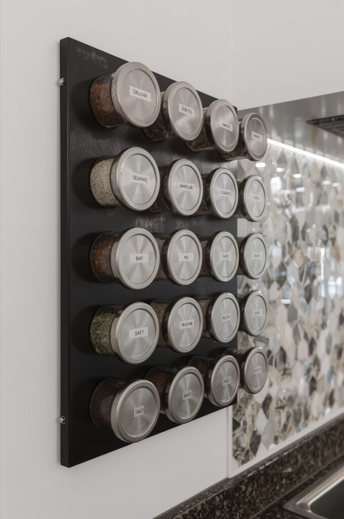 Wall-Mounted Magnetic Spice Jars